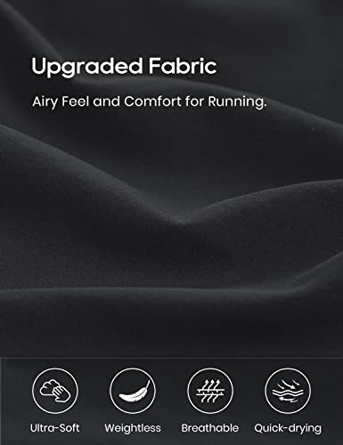 CRZ YOGA Women's 2 in 1 Running Shorts High Waisted Quick Dry Shorts Sports Tennis Gym Workout Shorts with Pocket Black 10
