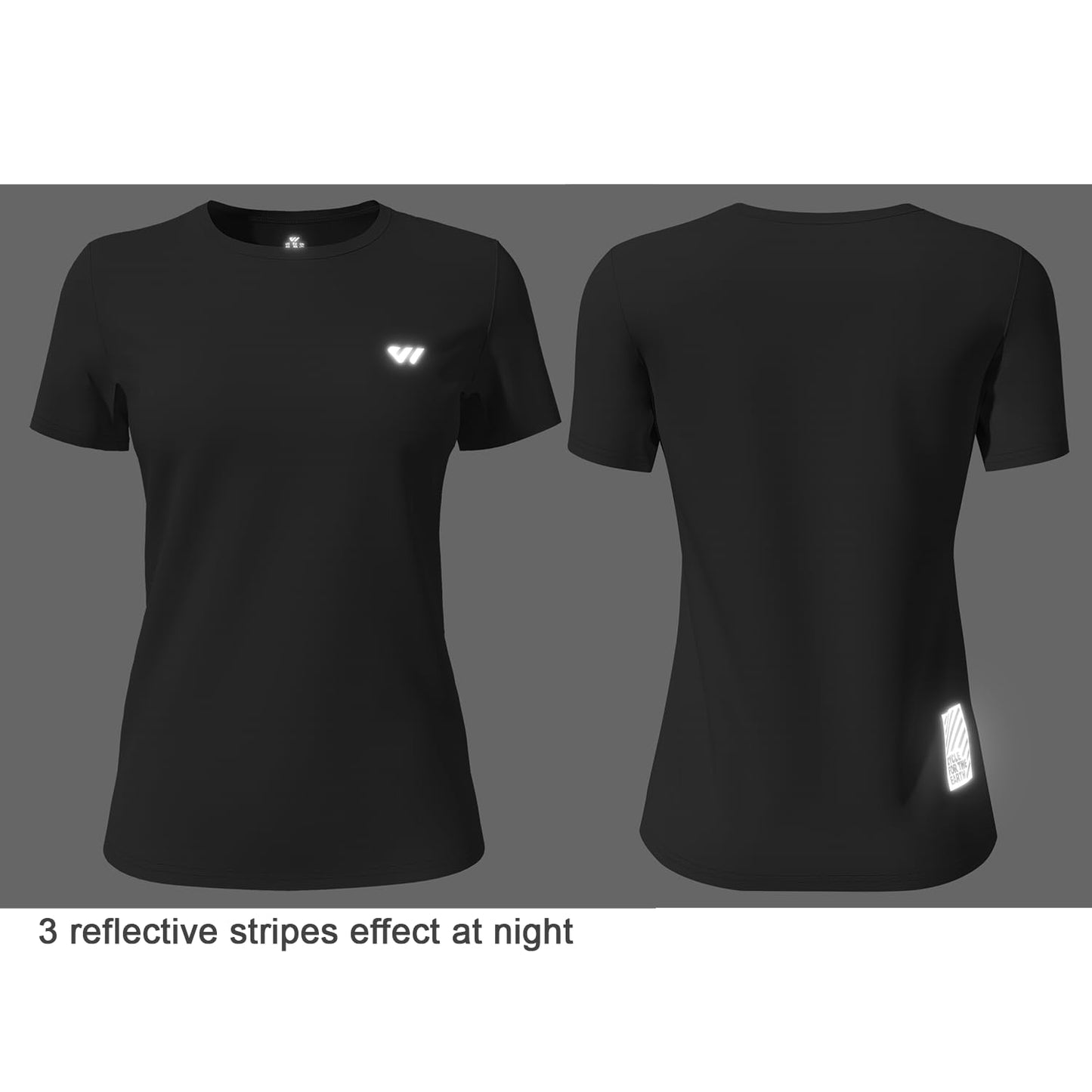 Wulibike Women's Running Tops – Quick-dry, breathable, UV-protected sports T-shirts with reflective details. Available in 3 or 5-pack. Perfect for workouts!