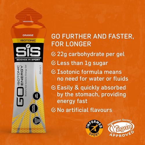 Science In Sport GO Isotonic Energy Gels, Low Sugar, 7-Pack, Assorted Flavours (60ml Each)