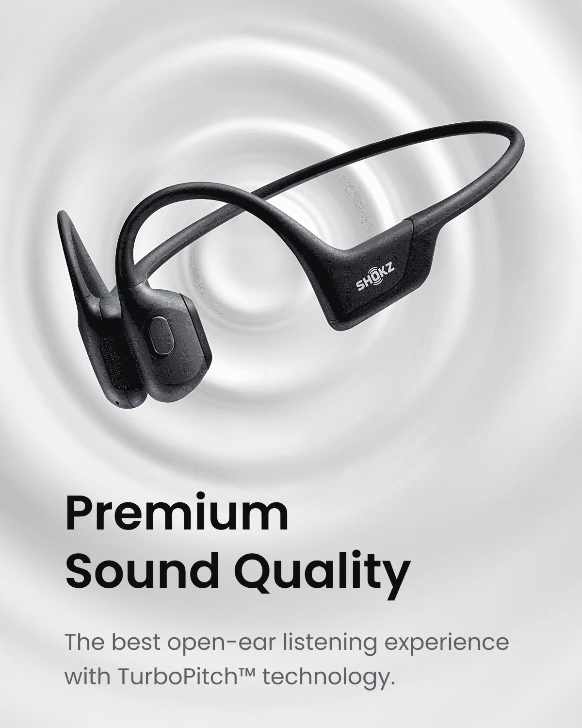 SHOKZ OpenRun Pro Bone Conduction Headphones, IP55 Waterproof Bluetooth Sports Earphones with Mic for Running & Workout (Swift Black)