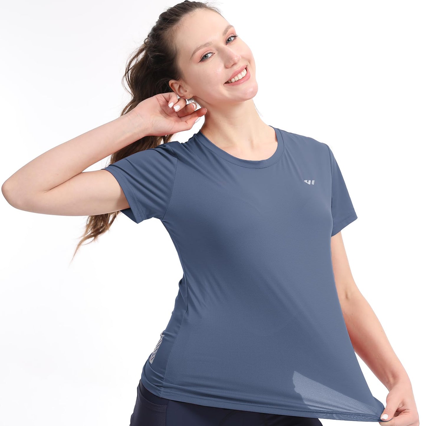 Wulibike Women's Running Tops – Quick-dry, breathable, UV-protected sports T-shirts with reflective details. Available in 3 or 5-pack. Perfect for workouts!