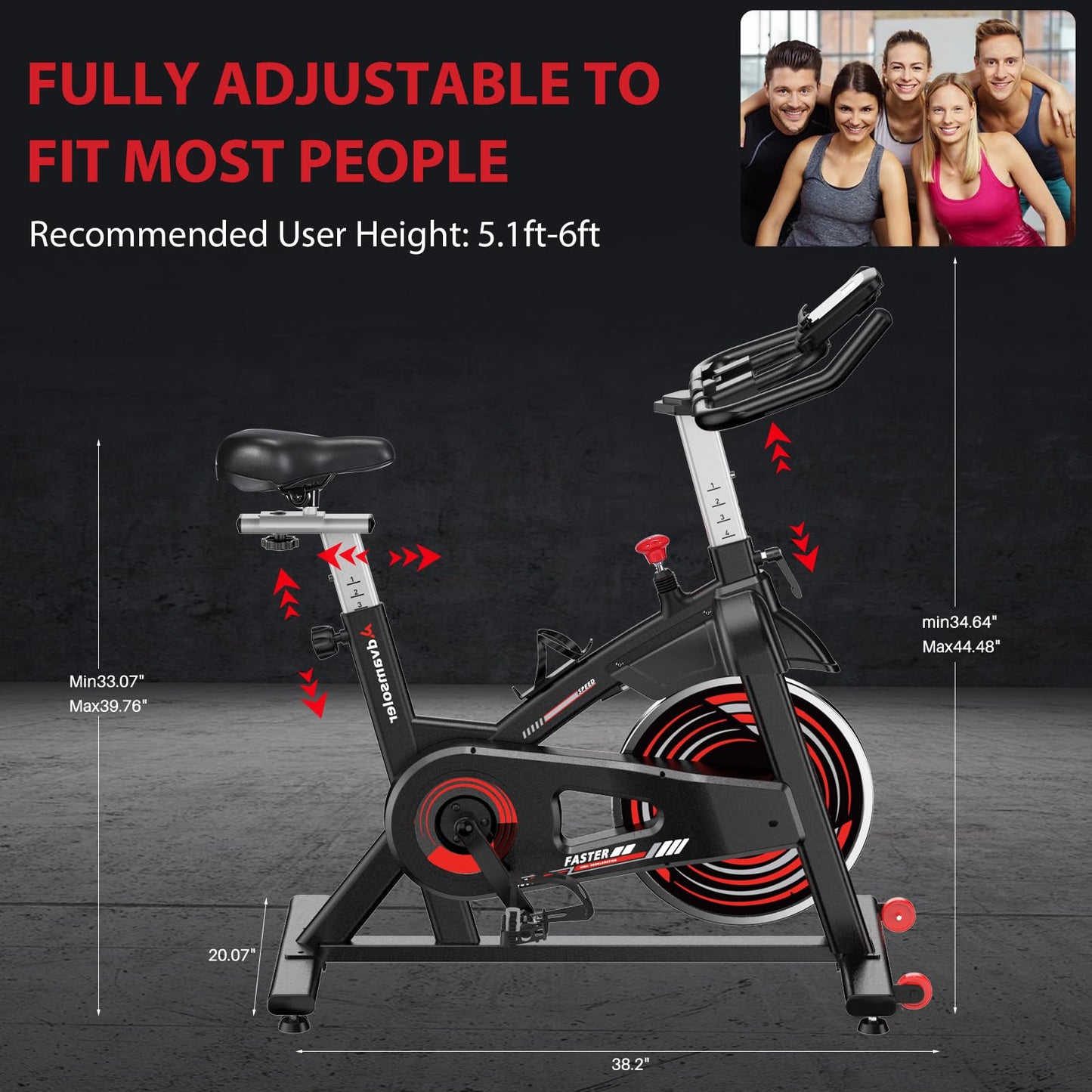 Advamsoler Exercise Bike – £50 OFF! Quiet Indoor Cycling Bike for Home Gym with LCD Display & Tablet Holder