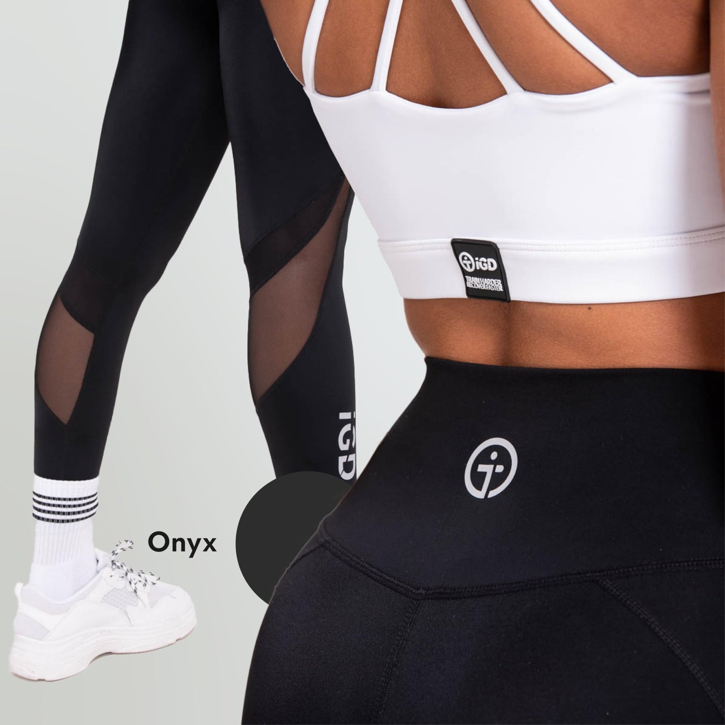 iGD Women's Non-Vented Compression Leggings V2 L Black