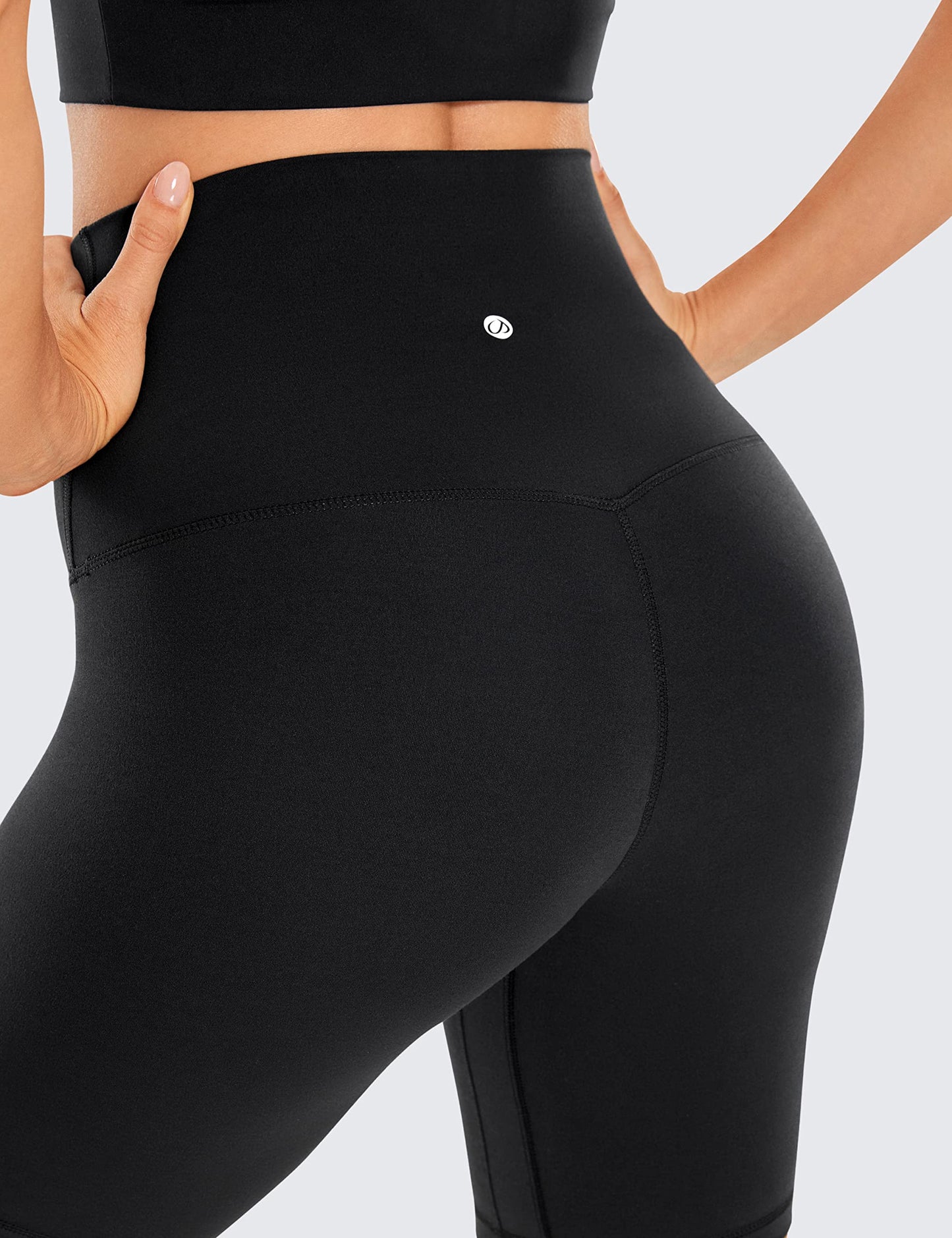 CRZ YOGA Women's Butterluxe 8'' Super High Waist Cycling Shorts - Butter Soft Short Leggings Workout Yoga Biker Shorts Black 12