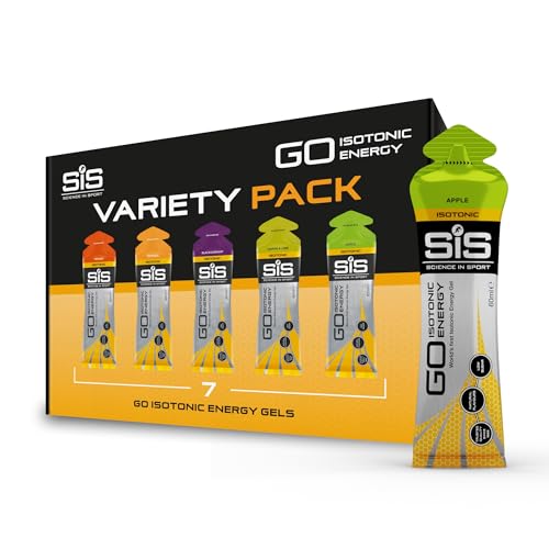 Science In Sport GO Isotonic Energy Gels, Low Sugar, 7-Pack, Assorted Flavours (60ml Each)