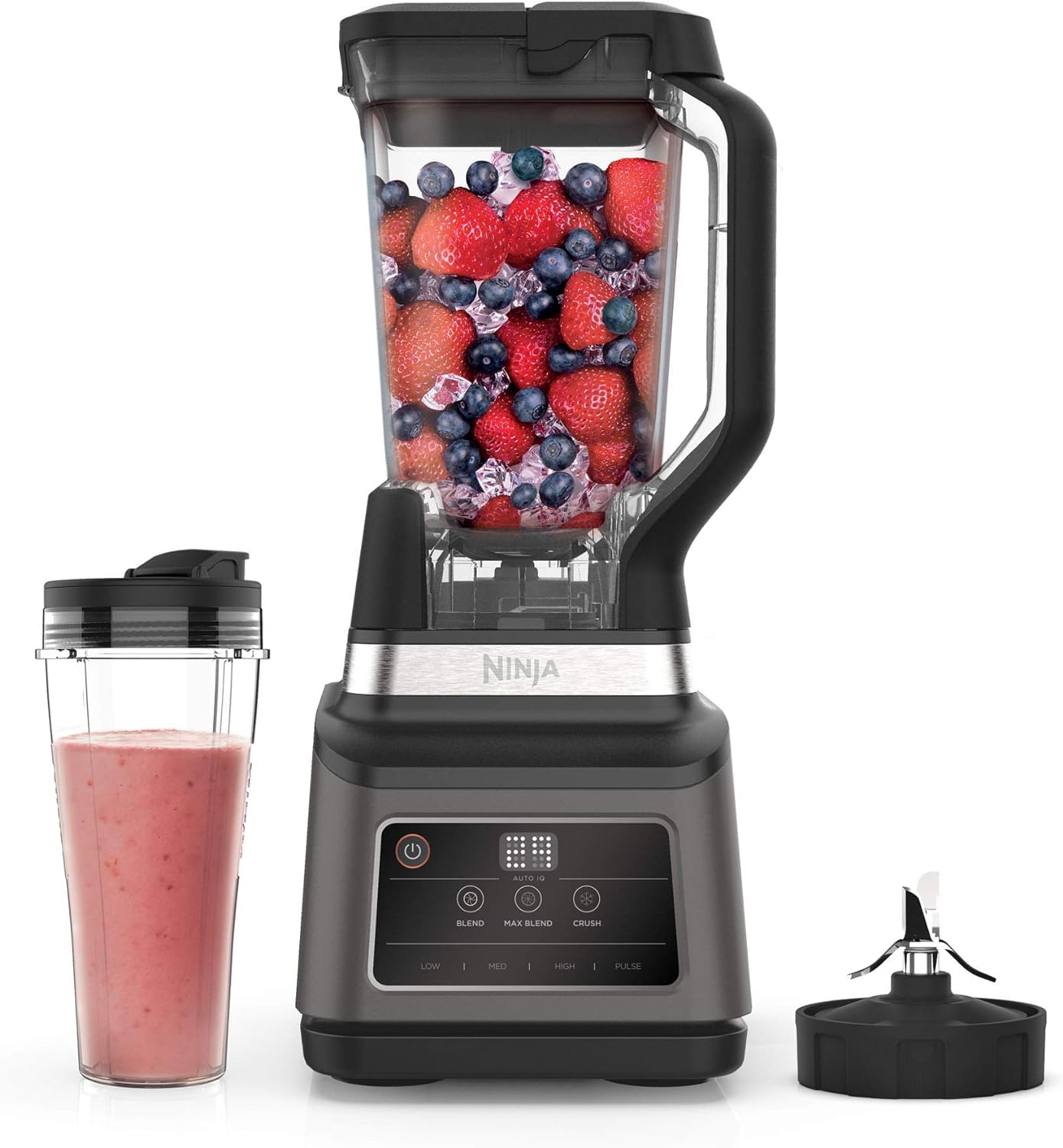 Ninja 2-in-1 Blender BN750UK, 1200W, 2.1L jug & 700ml cup, Auto-iQ, 3 programs, 4 manual settings, black.