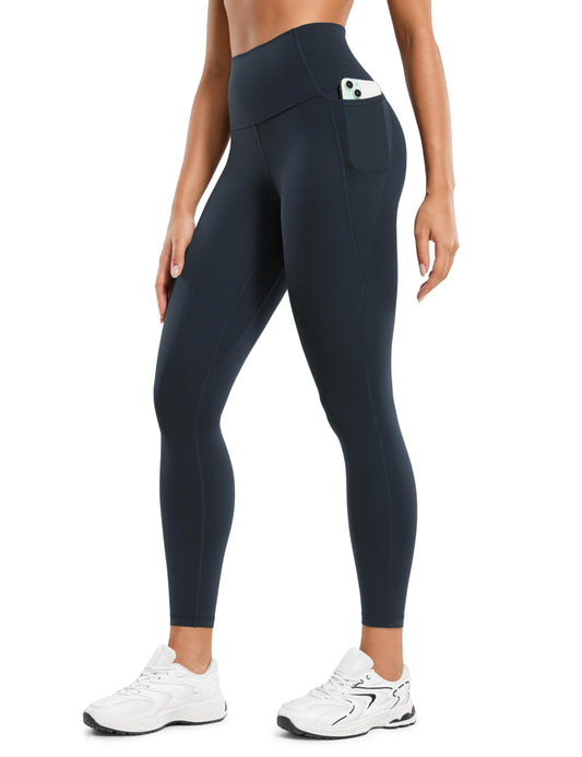 CRZ YOGA Women's Butterluxe 25'' Gym Leggings with Pockets - High Waisted Workout Leggings Buttery Soft Yoga Leggings True Navy 10