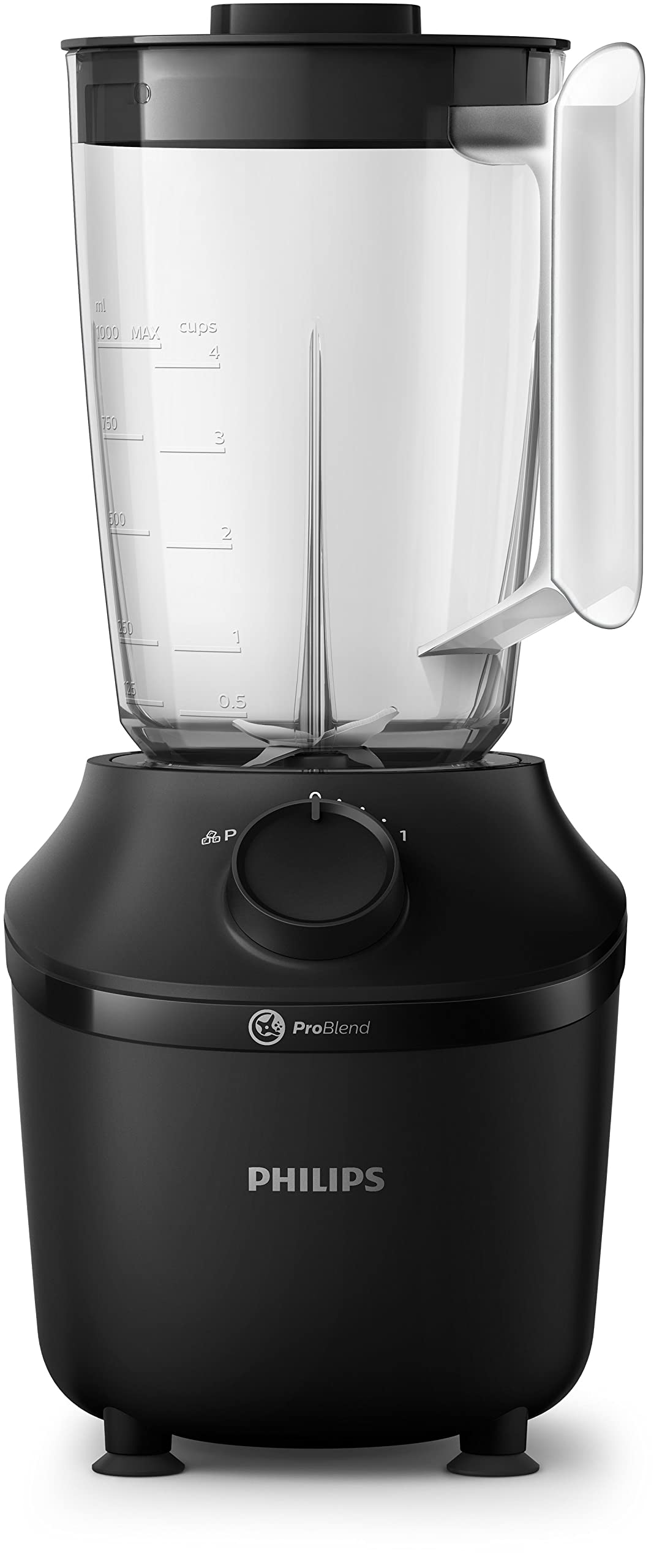 Philips Blender 3000 Series (HR2041/01), 1.9L, 450W, 1 speed + pulse, ProBlend system, smooth blends in 45 sec, black.