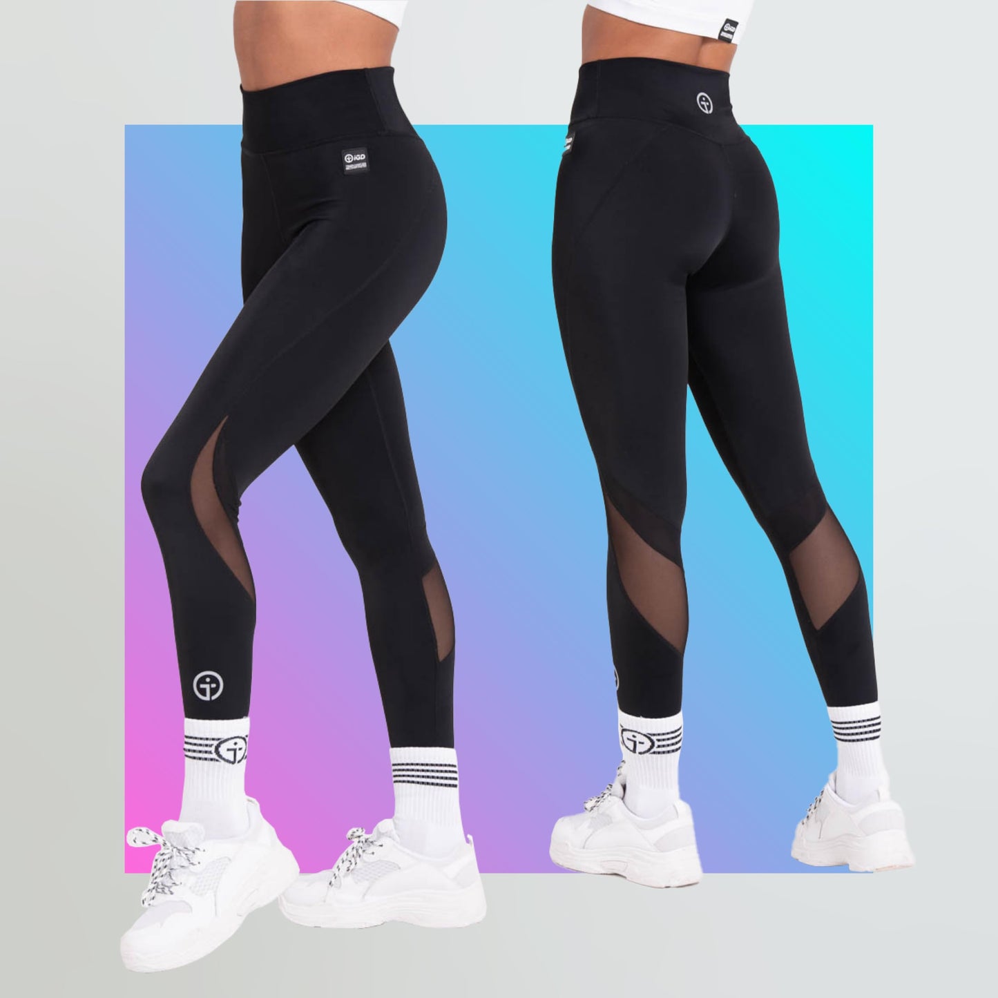 iGD Women's Non-Vented Compression Leggings V2 L Black