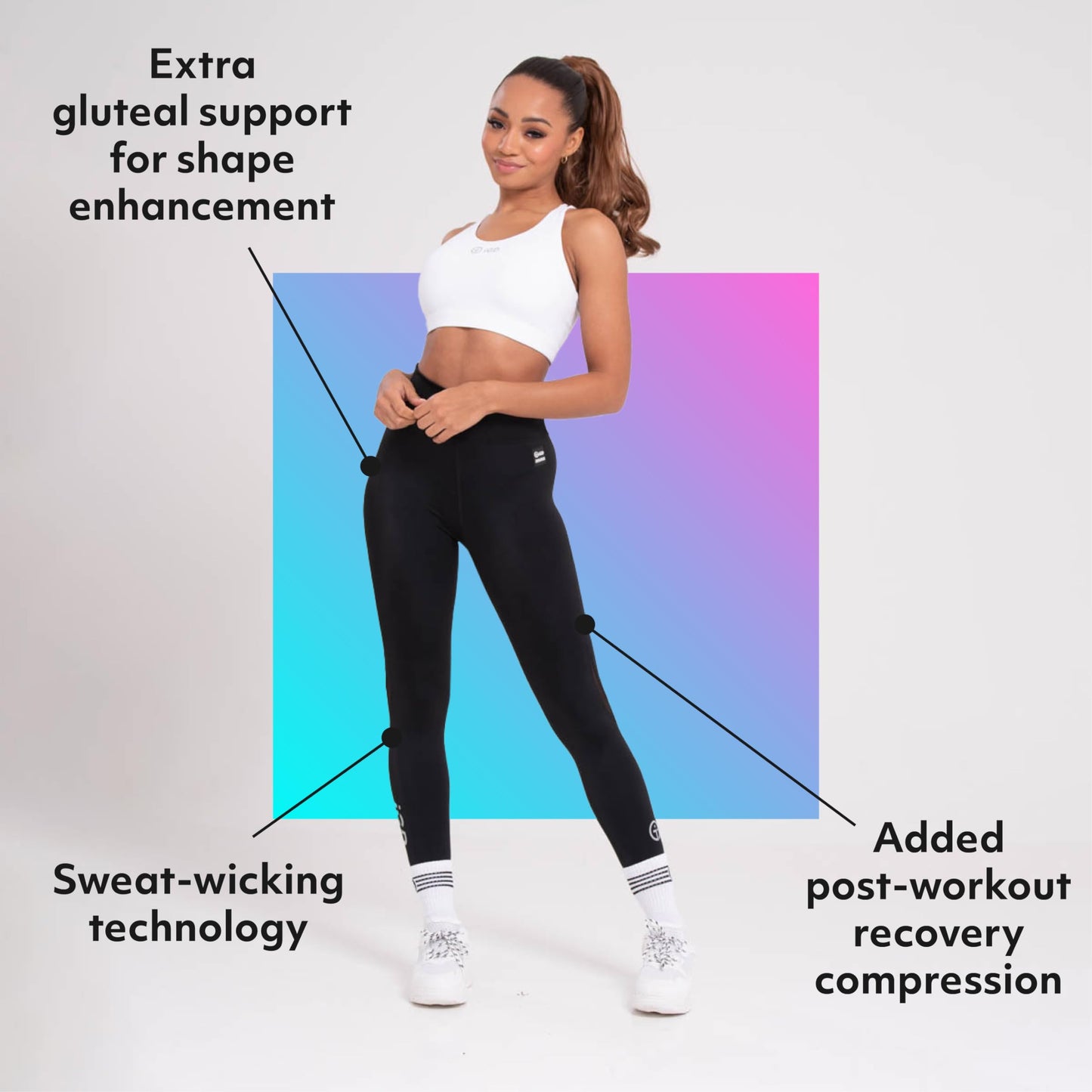 iGD Women's Non-Vented Compression Leggings V2 L Black