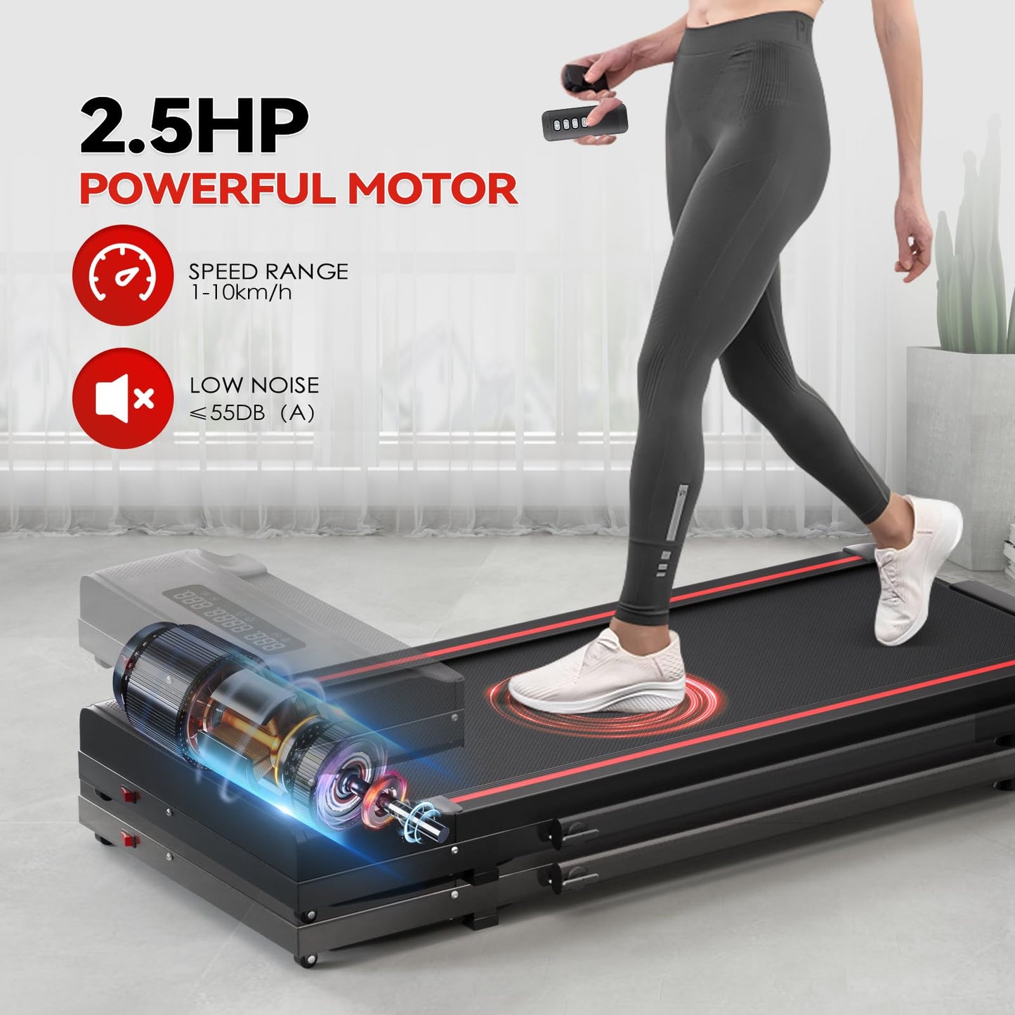 Sperax Walking Pad Treadmill-Treadmills for Home-Under Desk Treadmill,340LB Capacity,Remote Control & LED Display